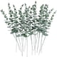 thumbnail image 2 of Xiao Hua 18 tallos de eucalipto artificiales, hojas de eucalipto, flores artificiales para el hogar, oficina, ramo de flores, centro de mesa, decoración de boda, decoración navideña, verde claro., 2 of 5