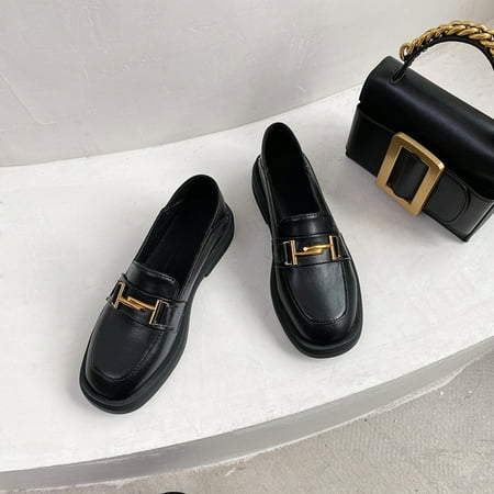 

Hawee Low Heel Buckle Thick Loafer School Shoes for Youth & Juniors