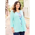thumbnail image 2 of Catherines Women's Plus Size Eyelet Cardigan & Knit Tank Duet, 2 of 5