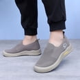 thumbnail image 2 of Mens Sneakers Casual Knit Mesh Arch Support Orthopedic Walking Shoes Nonslip Lightweight Workout Gym Athletic Shoes Loafers Khaki Size 7.5, 2 of 5