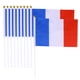 thumbnail image 5 of 10 banderas de Francia para sostener en la mano, minibandera nacional francesa de 14 x 21 cm (bola dorada, asta blanca), 5 of 7