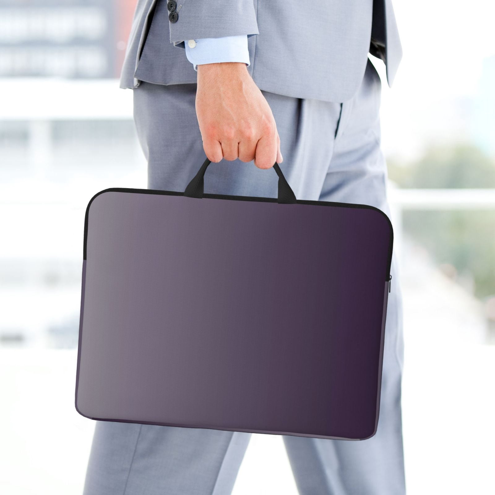 Laptop Sleeve Bag For Women Men 14inch Waterproof Durable Protective Computer Carrying Cover Handle Laptop Case Bag Grey Gradient
