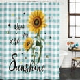 thumbnail image 3 of Sunflower Waterproof Fabric Shower Curtain,Teal Green Check You Are My Sunshine Bee Waterproof Fabric Shower Curtain for Bathroom Curtains Bathtubs Hotel Shower Curtains with 12 Hooks Standard 72x72, 3 of 8