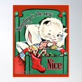 thumbnail image 2 of Naughty Is The New Nice Kitschy Kitty Christmas Poster Wall Art, Modern Wall Decor For Living Room Bedroom, 12x18 UNFRAMED, 2 of 3