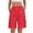Red3, variant on Gyujnb Women Cargo Bermuda Shorts Elastic Drawstring Waist Multi‑Pocket Loose Solid Color Casual Summer Shorts,Green1