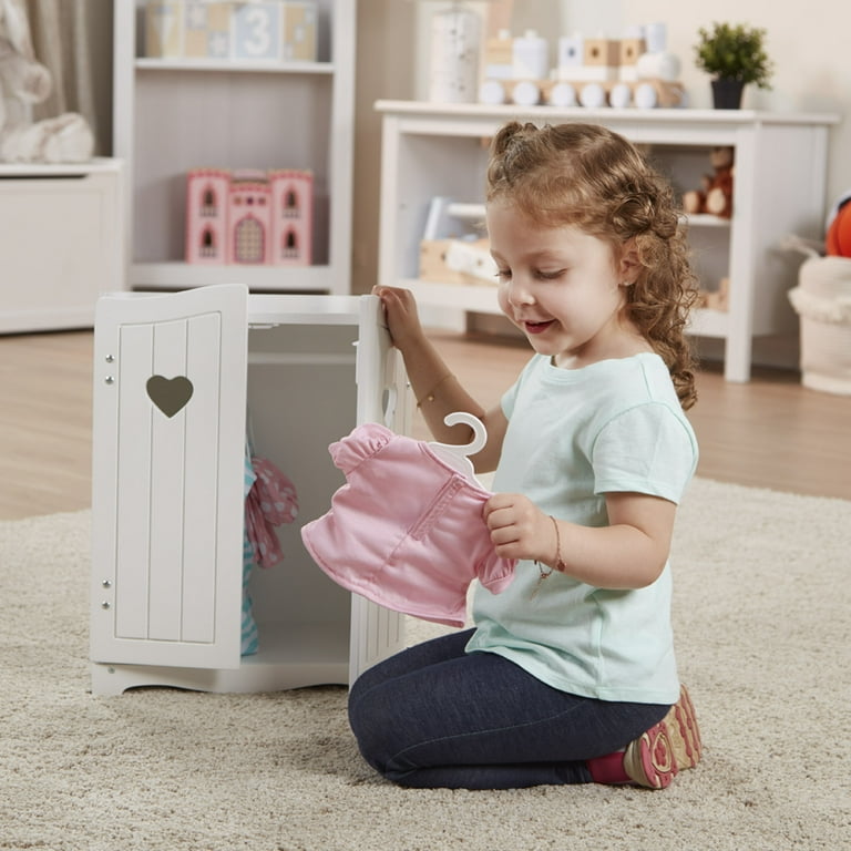 Melissa & Doug Mine to Love Wooden Play Armoire Closet for Dolls
