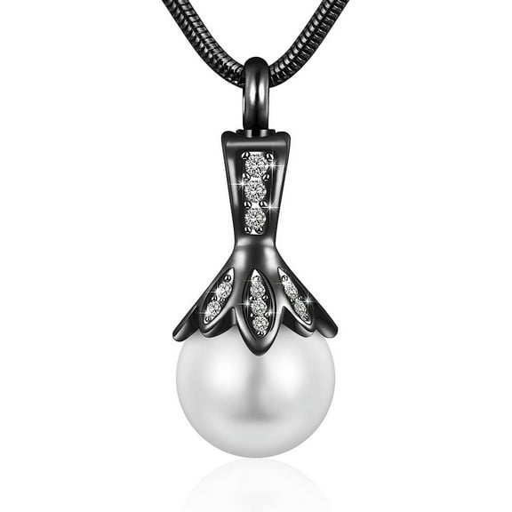 Pearl Urn Necklace for Ashes Memorial Cremation Necklaces 316L Stainless Steel / 925 Sterling Silver Ashes Necklace for Men Women