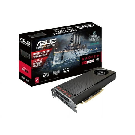 ASUS RX480-8G - Graphics card - Radeon RX 480 - 8 GB GDDR5 - PCIe 3.0 x16 - HDMI 3 x DisplayPort