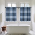 thumbnail image 5 of Navy Buffalo Plaid Tier Curtains 54 Inch Length, White Blue Farmhouse Modern Striped Cafe Short Curtains for Bathroom Over Sink, Small Kitchen Curtain Light Filtering Drapes 2 Panels 27.5"Wx54"L, 5 of 9