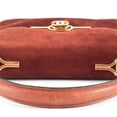 thumbnail image 5 of Pre-Owned Gucci suede handbag, brown, women's, vintage turnlock. (Good), 5 of 19