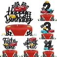 thumbnail image 2 of Disney-adorno de pastel de cumpleaños con temática de Rayo McQueen, decoración de pastel de dibujos animados de coche de carreras para niño, suministros para Baby Shower, 2 of 5