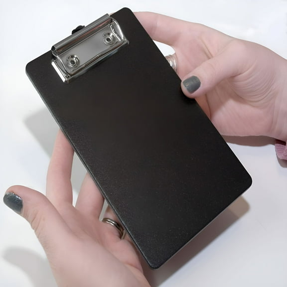 CCOCC Mini Clipboards 4" x 6" - Great for Small Notepads - 2 Pack (Black)
