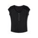 thumbnail image 2 of VISgogo, camiseta informal de manga corta para mujer, camisetas ajustadas de cuello redondo con cremallera y costuras de encaje de Color sólido a la moda VISgogo  moda, 2 of 9