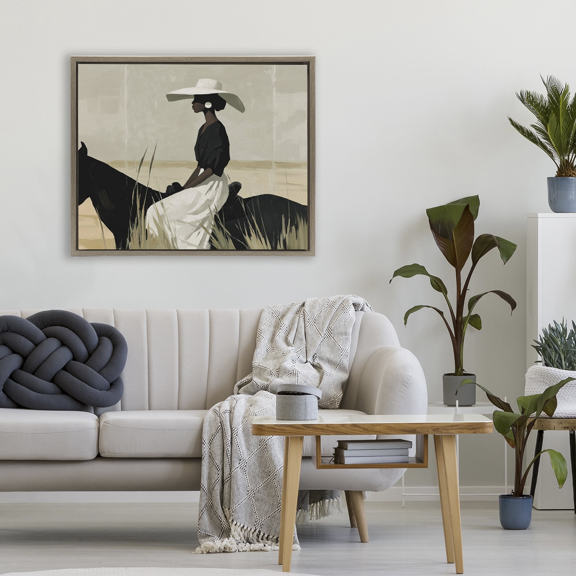 Stupell Industries Equestrian Elegance Silhouette Brown Framed Floater Canvas Wall Art, design by Svetlana Aleynikova