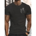thumbnail image 3 of Classic Dad Graphic Men's T-Shirt - Casual Polyester Blend, Short Sleeve, Round Neck Tee with Father & Youngsters Print - Ideal Gift for Dad, Machine Washable, Fathers Day Gift, 3 of 15