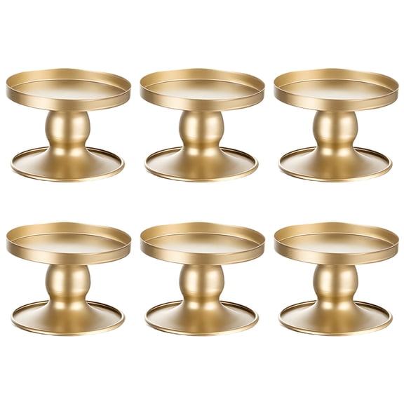 6 Pcs Gold Candle Holders for Table Centerpiece, Nordic Gold Candle Holders Bulk, Christmas Candle Holders for Pillar Candles, Iron Candle Holders for Home Decor