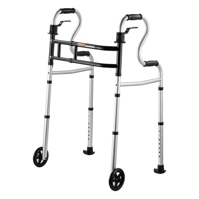 VEVOR Déambulateur Pliant Assistance à la Station Debout Déambulateurs Pliants avec Hauteur et Largeur Réglables