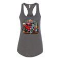 thumbnail image 2 of Wild Bobby, Vintage Hot Rod Old Garage Cars and Trucks Ladies Racerback Tank Top, Dark Grey, X-Large, 2 of 3