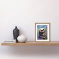 thumbnail image 2 of Carefree Sloth in a Field of Lavender Daisies Oil Painting Enjoying the Spring Rain Kids Bedroom Artwork Framed Wall Art Print 9X7 Inch, 2 of 5