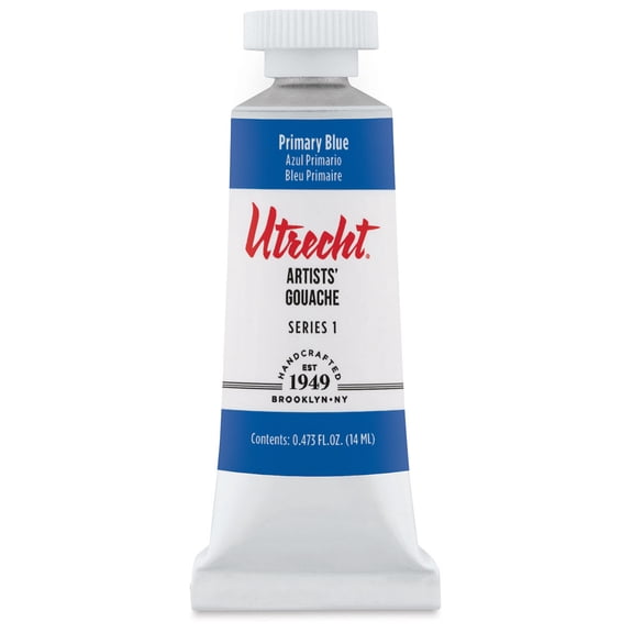 Utrecht Artists' Gouache - Primary Blue, 14 ml tube