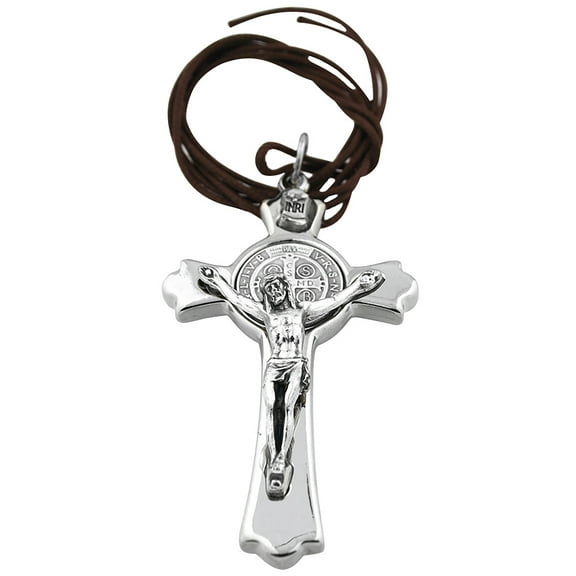 3" St. Benedict Crucifix Pendant with Silver-Tone Finish