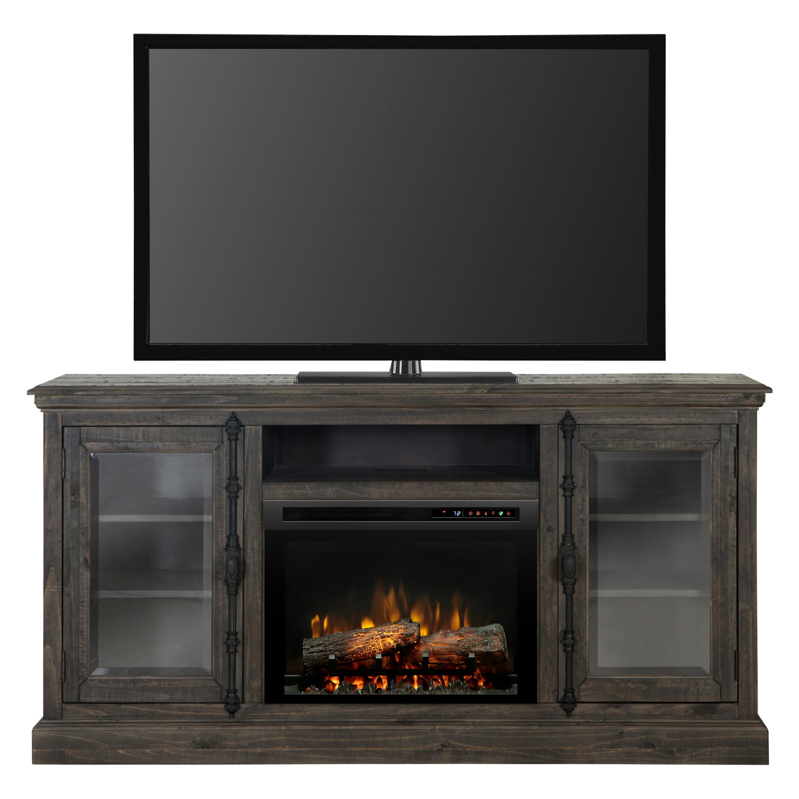 Dimplex Ashton Media Console Electric Fireplace With Logs, Weathered