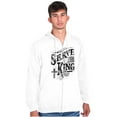 thumbnail image 3 of Serve The King Jesus Christ Religion Zip Up Hoodie Men's Women's Brisco Brands S, 3 of 6