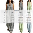 thumbnail image 3 of Ke1Clo Spring Fall Jumpsuits for Women Casual Wide Leg V-Neck Sleeveless Button Front Jumpsuits Full Length Flowy Pocket Lounge Jumpsuit Blue S, 3 of 7