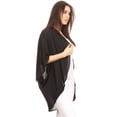 thumbnail image 3 of Women's Solid Casual Lightweight 3/4 Sleeve Loose Fit Open Front Cardigan, 3 of 4