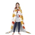 thumbnail image 3 of Honeii Maple Leaf Print Poncho Cape, Cloak Coat, Snuggly Hooded Wearable Blanket, Hooded Cape For Teenagers,Halloween Costumes-Large, 3 of 7