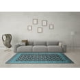 thumbnail image 3 of Ahgly Company Indoor Square Oriental Light Blue Industrial Area Rugs, 5' Square, 3 of 4