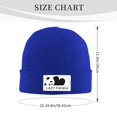 thumbnail image 3 of LNWH Knitted Acrylic Hat, Sleeping Lazy Panda Pattern Winter Beanie Hat for Cold Weather, Blue, 3 of 4
