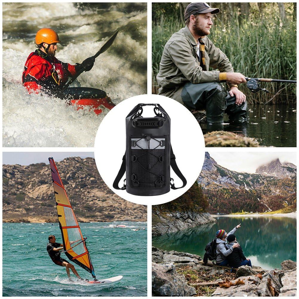 10L Waterproof Dry Bag Lightweight Dry Bag Beach Dry Sack for Travelling Fishing Cycling Kayaking Swimming Boating Beach Accessory, Black