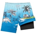 thumbnail image 4 of JIAYUE Boys Summer Swim Trunks With Compression Liner Pockets Tropical Dinosaur Graphic Prints Drawstring Swimwear For Beach Kids Comfortable Swimming Shorts, 4 of 4