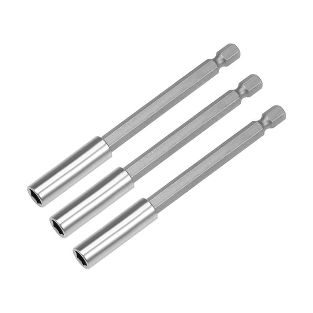 3 Pcs Soporte de Extensión Magnético de Punta de 1/4" y 4 Pulgadas, Destornillador de Liberación Rápida, Herramienta de Potencia