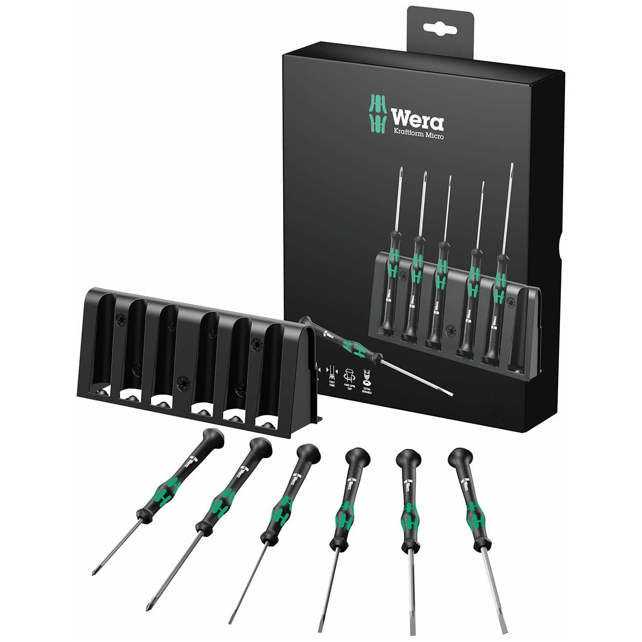 Wera 05118152001 6 Pc Micro Screwdriver Set & Rack for Electronics