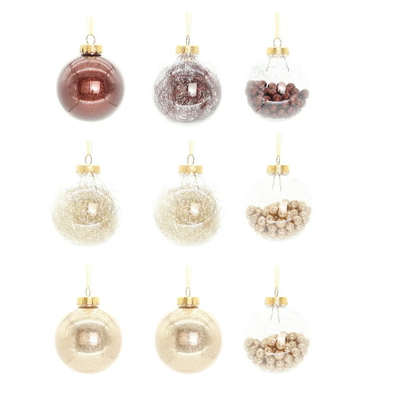 KOYPTL Clear Plastic Christmas Ball Ornaments,9ct 8cm Champagne Balls for Tree Decoration-Shatterproof for Holiday Wedding Party Gifts