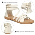 thumbnail image 5 of SWQZVT Women Gladiator Sandals Bohe Strappy Flat Sandal Roman Zip Up Sandals Vacation Essentials Shoes Summer Sandals for Women, 5 of 7