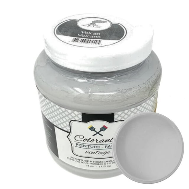 Colorantic | VOLCANO Chalk Paint Based for Furniture DIY - MEDIUM GREY GRAY - 58 oz