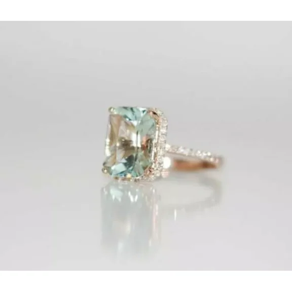 925 Sterling Silver Certified Natural Blue Aquamrine Handmade Ring