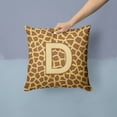 thumbnail image 2 of Carolines Treasures CJ1025-DPW1414 Letter D Initial Monogram - Giraffe Fabric Decorative Pillow, 14Hx14W, multicolor, 2 of 4