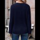 thumbnail image 5 of Camisa de Larga de Otoño para Mujer, Cuello en V, Jersey de Punto, Túnica, Camisa Formal Informal para Mujer Azul Oscuro M, 5 of 7