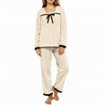 thumbnail image 2 of MVRLSH Pajamas For Women Set Winter Flannel Coral Fleece Pajama Set Thickened Warm Cozy Loungewear Popular Aesthetic Sleepwear White M-Xxl, 2 of 5