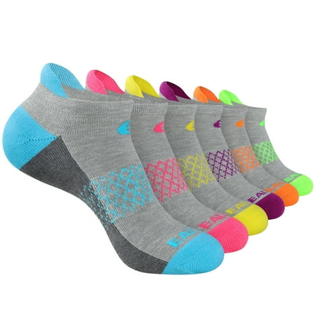 COOPLUS Women's Athletic Ankle Socks Women's Sock Size 9-11 Female Cushioned Color Socks 6 Pairs
