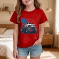 thumbnail image 2 of WUANDIXFA Toddler American Flag Shirts 4th of July T-Shirts Boys Girls Cotton Patriotic Tops Tee Kids Independence Day Clothes (Red, 5-6 Years), 2 of 5