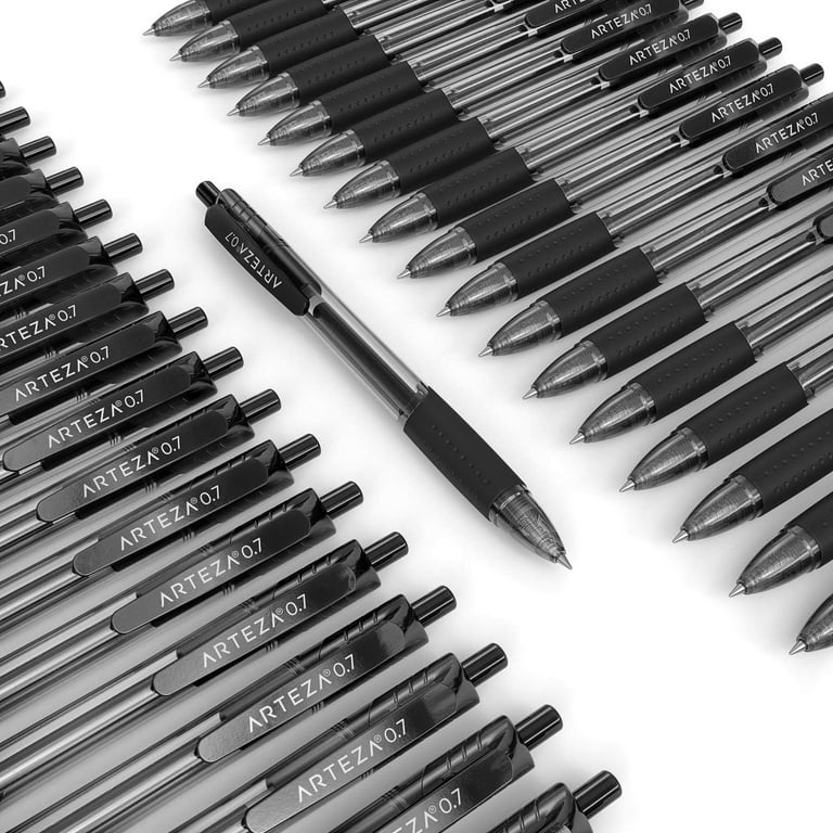 Arteza Retractable Gel Ink Pens Set, Black - Doodle, Draw, Journal