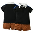 thumbnail image 4 of Esaierr Kids Toddler Boys 2Pcs Summer Set Baby Boys Clothes Short Sleeved Pullover Lapel Tee Top and Shorts Infant Outfits Set for 3M-6Years, 4 of 9