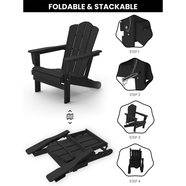 Black stackable adirondack chairs sale