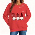thumbnail image 6 of Jsaierl Women's Christmas Sweatshirts Plus Size Gnomes Graphic Sweatshirt Cotton Trendy Pullover Crewneck Tunic Long Sleeve Tops S-2XL, 6 of 9
