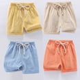 thumbnail image 7 of FAMTKT Toddler Baby Kids Solid Cotton Sport Jogger Shorts Pants Boys Girls Summer Casual Elastic Waist Pants( 2-3 Years, Orange ), 7 of 7